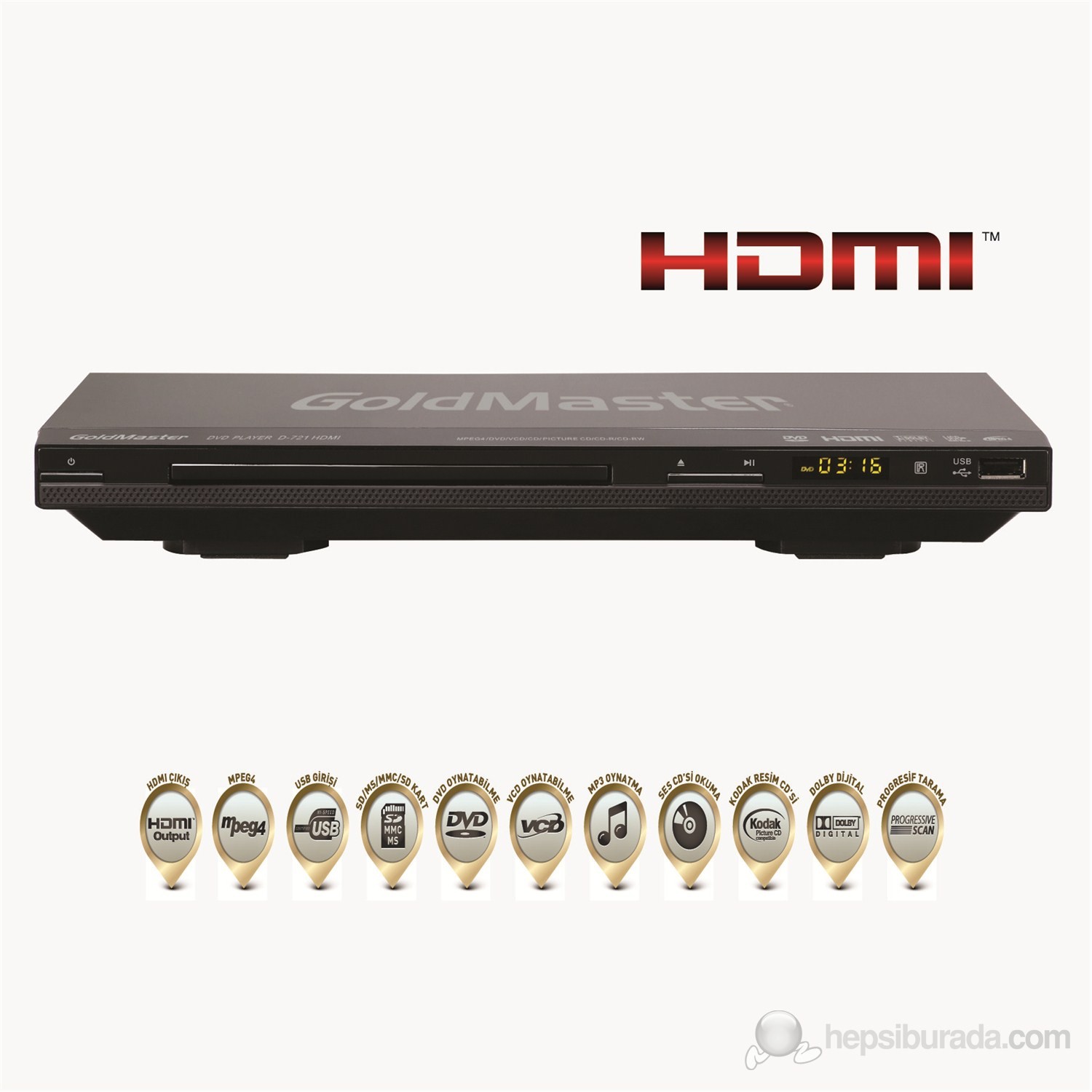 Goldmaster D 721 SD USB HDMI Dvd Oynatıcı Fiyatı