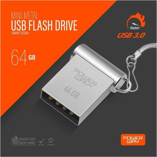 Powerway USB 3 0 Flash Bellek 64 GB Mini USB Bellek Fiyatı