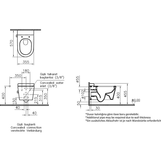 Vitra Nest Trendy B Rim Ex Asma Klozet Termostatik Ara