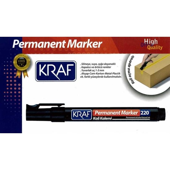 Kraf Permanent Mark R Yuvarlak Uc Siyah Li Kutu Fiyat