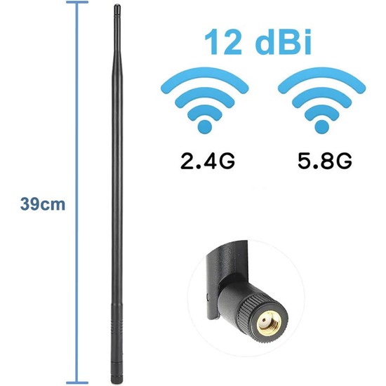 Alkatronik 12dBi 39cm Anten RP Sma Erkek 2 4GHz 5 8GHz Dual Fiyatı