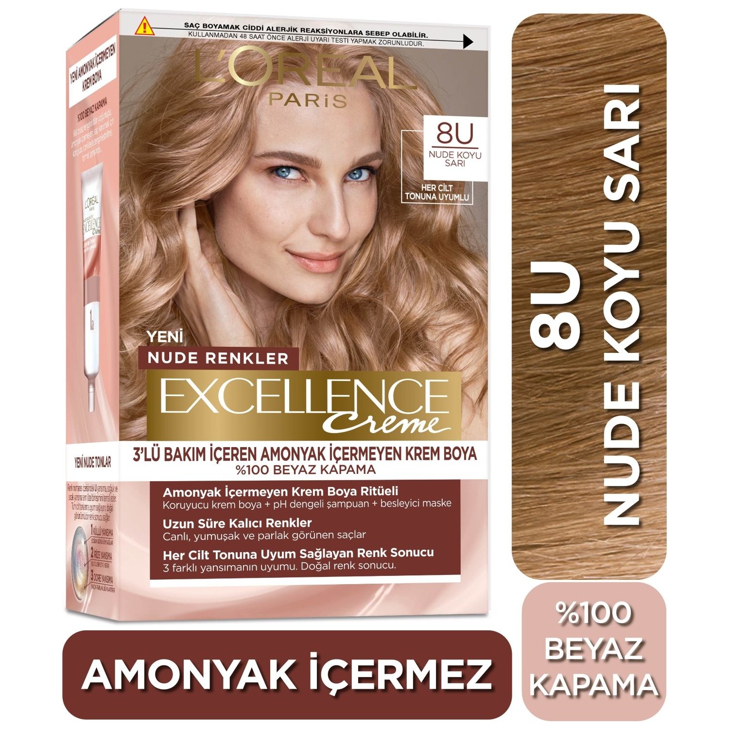 Loréal Paris Excellence Creme Nude Renkler Saç Boyası 8u Fiyatı