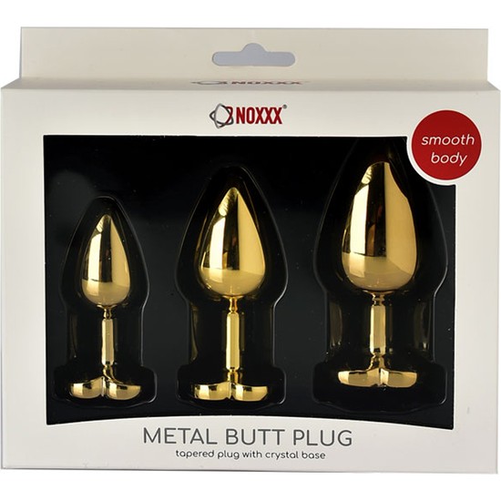 Noxxx Altın Renkli Kalpli Çelik Anal Plug 3 Boy Set Fiyatı