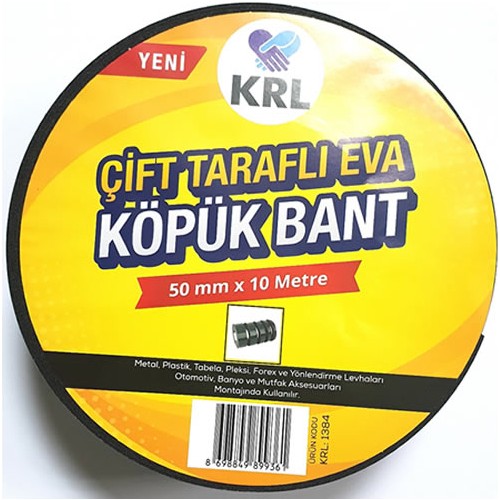 Krl Yeşil Siyah Çift Taraflı Eva Köpük Bant 50Mm X 10 Mt Fiyatı