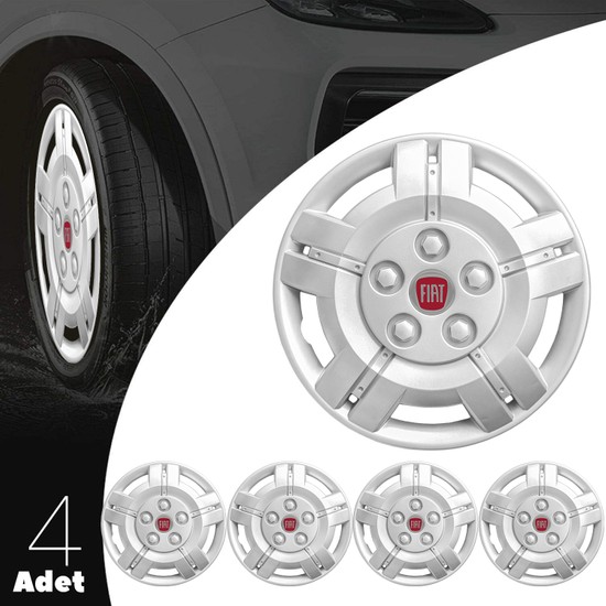 PackGar Fiat Ducato 16 Inç Jant Kapağı Amblemli Gri 4 lü Set Fiyatı