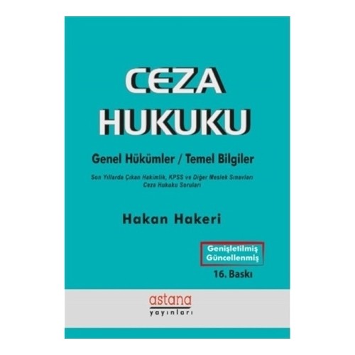 Ceza Hukuku Genel H K Mler Temel Bilgiler Hakan Hakeri Kitab