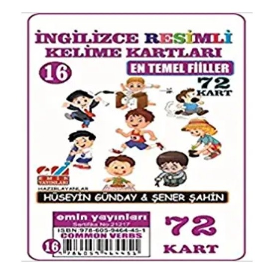 En Temel Fiiller İngilizce Resimli Kelime Kartları 16 Kitabı