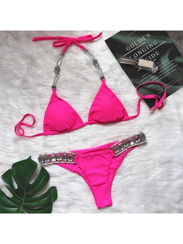 Kad Nlar Rhinestone Mayo Sutyen Tanga Bikini Set Yurt Fiyat