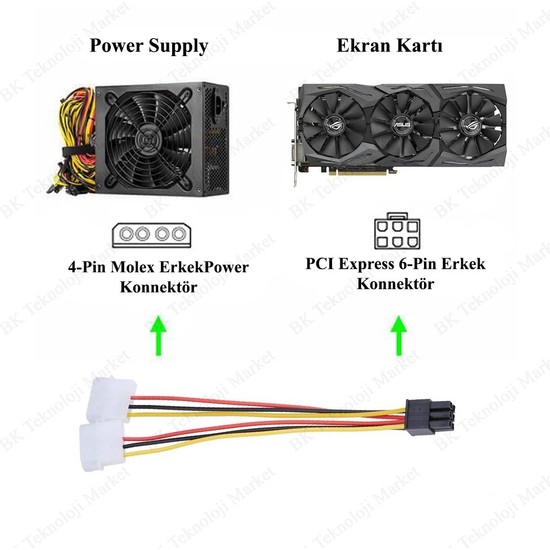 Bk Teknoloji Pin Pc E To X Pin Molex Ekran Kart Power Fiyat