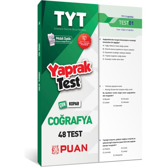 Puan Yayınları 2022 Ayt Coğrafya Yaprak Test Kitabı ve Fiyatı