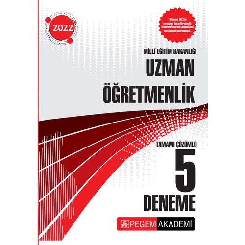 Pegem Akademi Yayıncılık 2022 Milli Eğitim Bakanlığı Uzman Kitabı