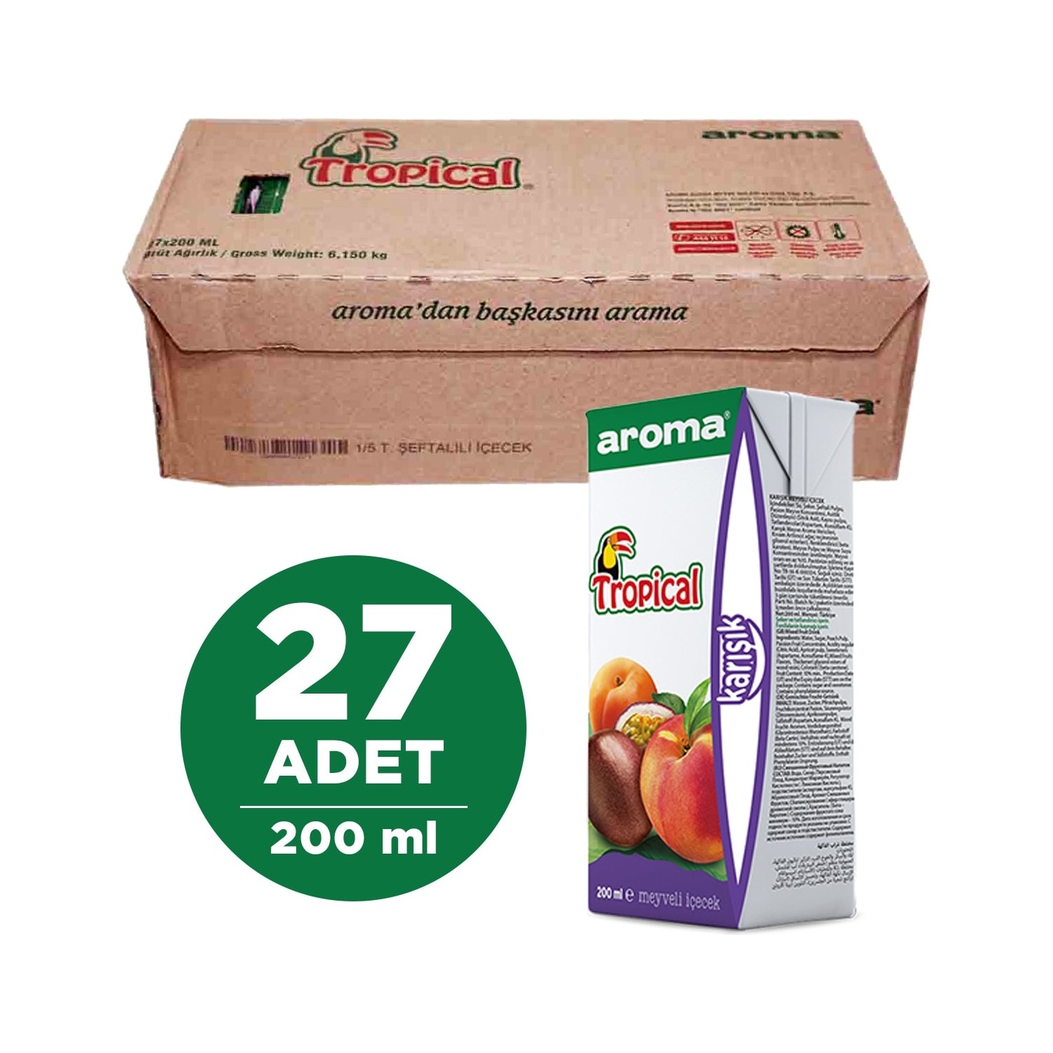 Aroma Tropical Karışık Meyve Suyu 27 x 200 ml Fiyatı