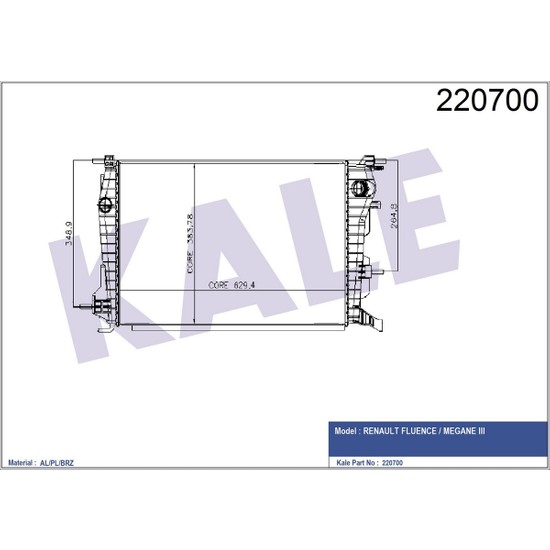 Kale Motor Su Radyatörü Renault Fluence 1 5 Dci Fiyatı