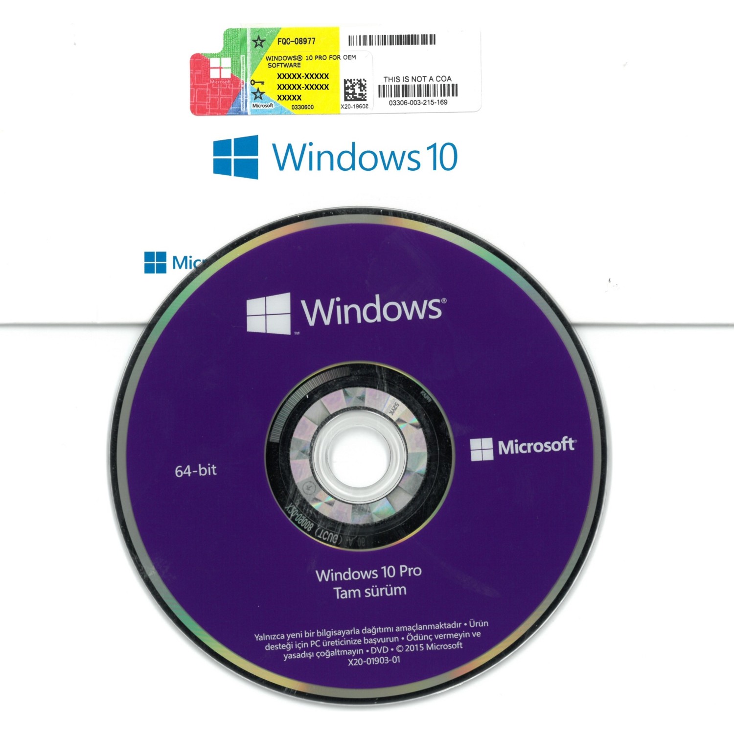 Microsoft Windows Pro Bit Kutu Dvd Etiket Fiyat