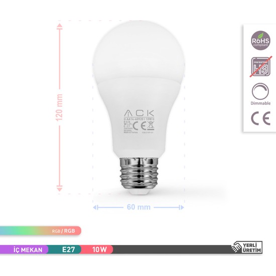 Ack Wi Fi Ak Ll Led Ampul Ayarlanabilir Rgb Ampul Uzaktan Fiyat