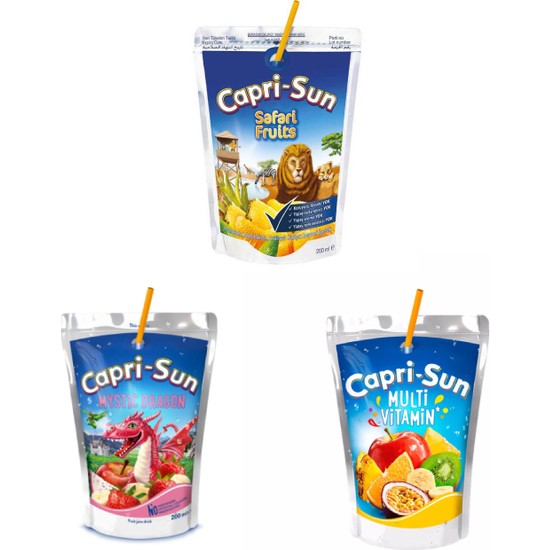 Capri sun Dev Meyve Suyu Paketi 3 Çeşit 60 Adet 200 ml Fiyatı