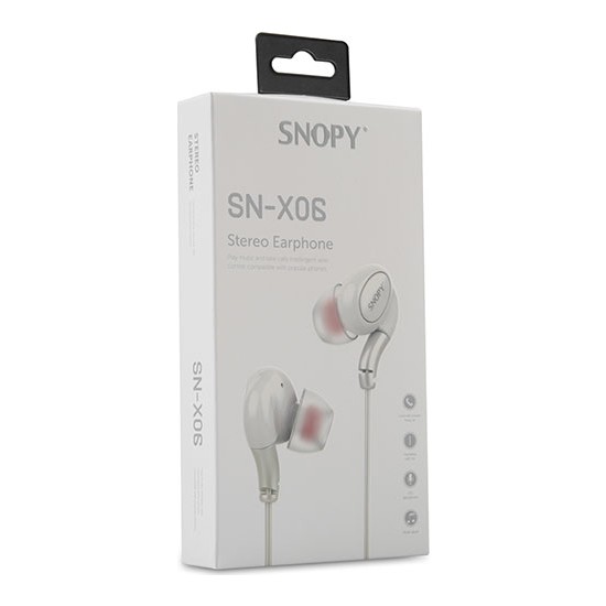 Snopy SN X06 Telefon Uyumlu Beyaz Kulak İçi Mikrofonlu Fiyatı