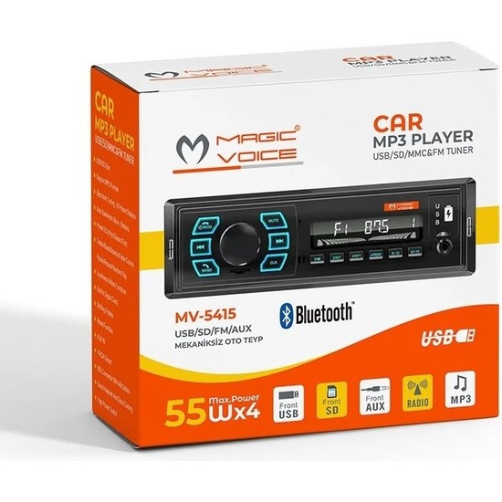 Magıcvoıce MV 5415 Usb Sd Fm Aux Bluetooth Mekaniksiz Oto Fiyatı