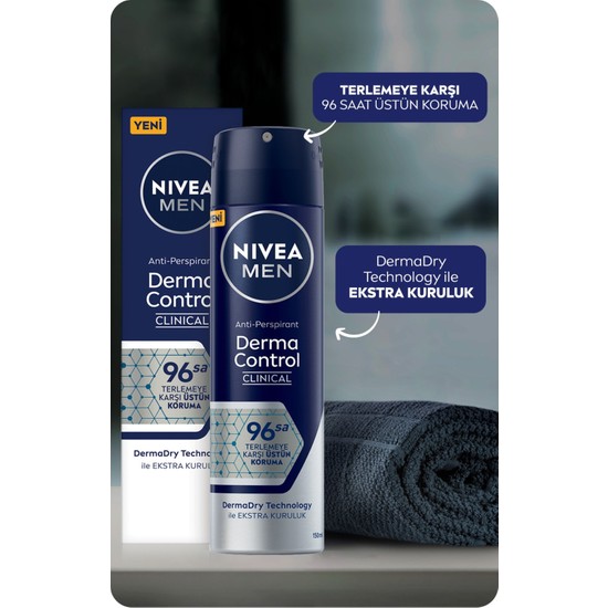 Nivea Men Derma Control Clinical Erkek Sprey Deodorant 150ml Fiyatı