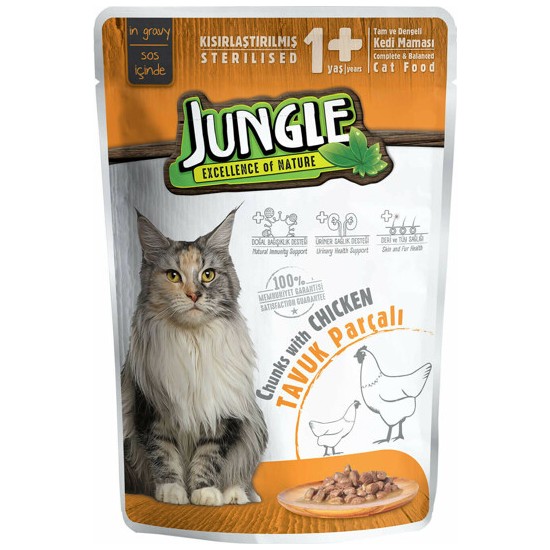 Jungle Tavuklu Kısır Kedi Maması 100 g Fiyatı Taksit Seçenekleri