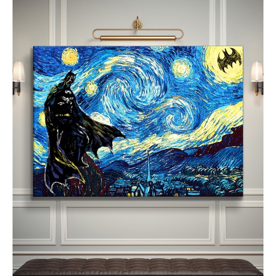 Vincent Van Gogh Yıldızlı Gece Batman Kanvas Tablo Fiyatı