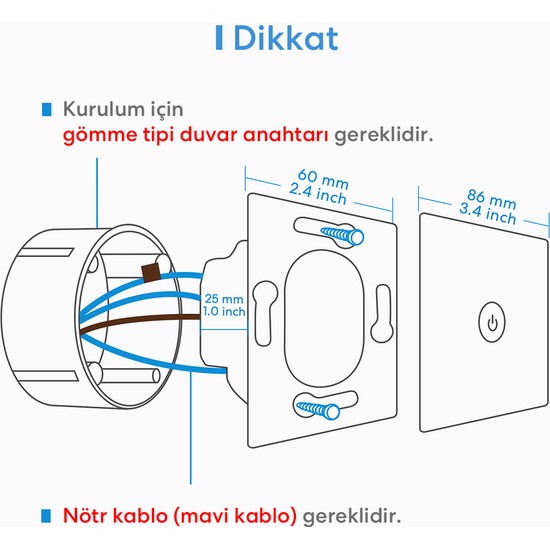 Meross Wi Fi Uzaktan Kontrollü Çift Yönlü Dokunmatik Dört Fiyatı