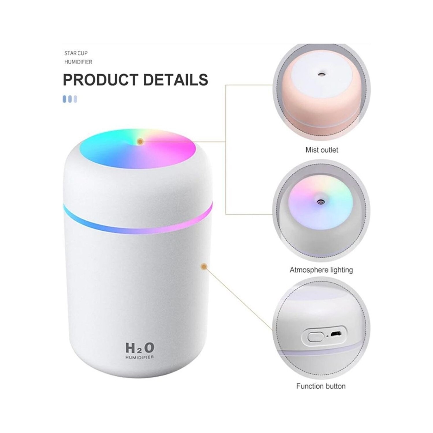 Teknomila H2O Humidifier 300 ml Ulrasonik Hava Nemlendirici Fiyatı