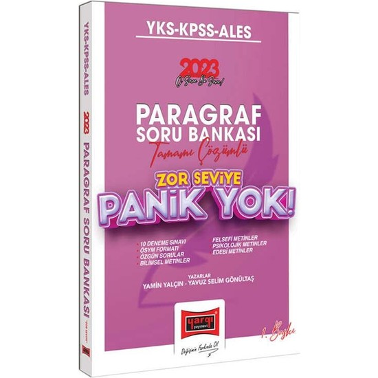 Yarg Yay Nevi Yarg Yay Nlar Yks Kpss Ales Panik Yok Kitab