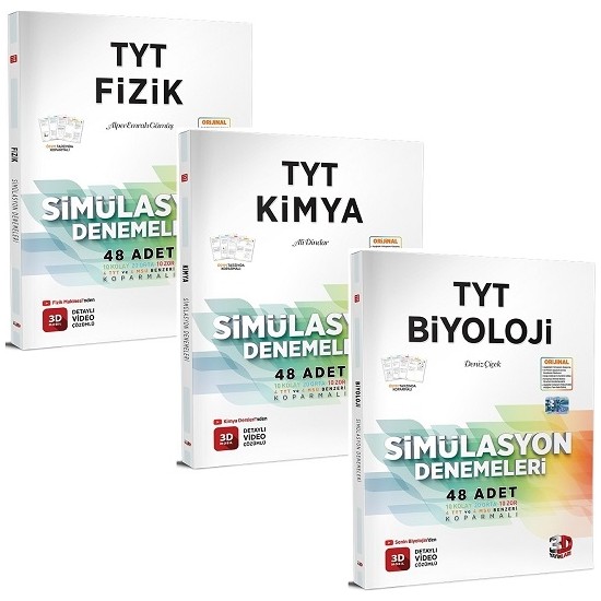 3D Yayınları 2023 TYT Simülasyon Fizik Kimya Biyoloji Kitabı