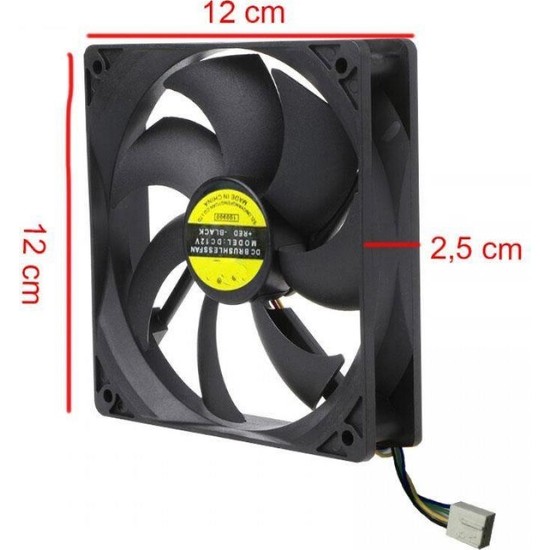 Keepro 12 cm 12 Volt Fan 12 Volt 12 cm 4 Pinli 20 cm Kablo Fiyatı