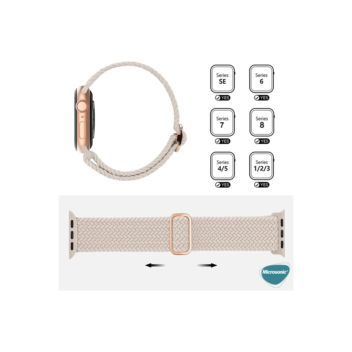 Microsonic Apple Watch Series 7 45MM Kordon Braided Loop Fiyatı