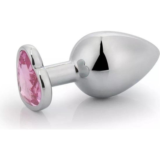 Erotica Silver Paslanmaz Metal Pembe Kalp Taşlı Anal Plug Fiyatı