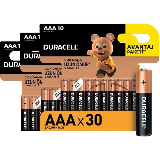 Duracell Alkalin Aaa Ince Kalem Piller 30 Lu Paket Fiyatı