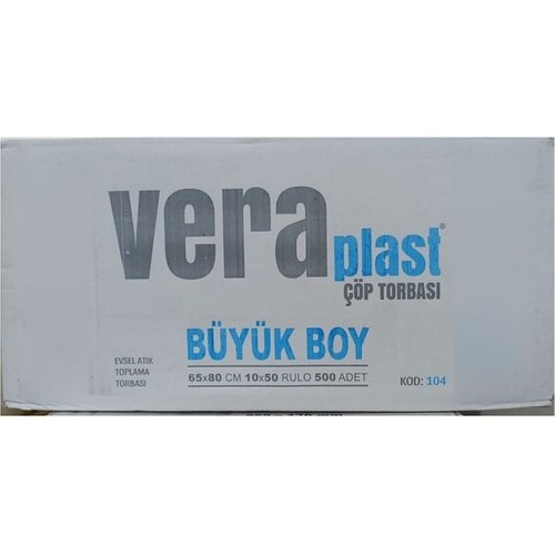 Vera Plast Büyük Boy Çöp Torbası 50 Adet Siyah 65 x 80 cm Fiyatı