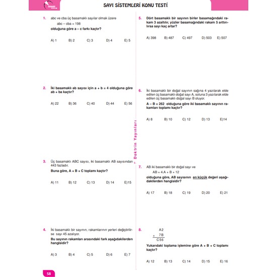 Doktrin Yayınları KPSS DGS Ales Sıfırdan Sonsuza Matematik 1 kitap