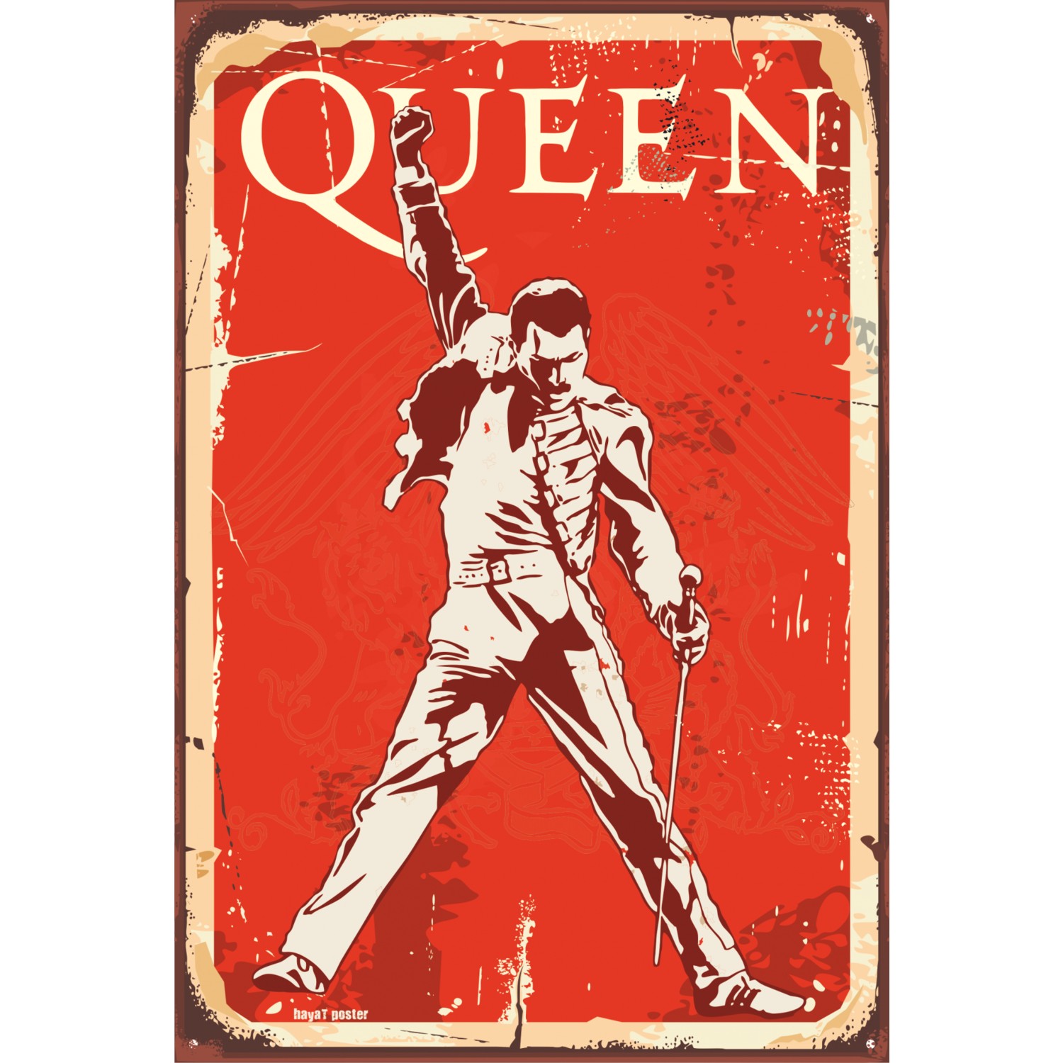 Hayat Poster Queen Freddie Mercury Retro Vintage Ahşap Fiyatı