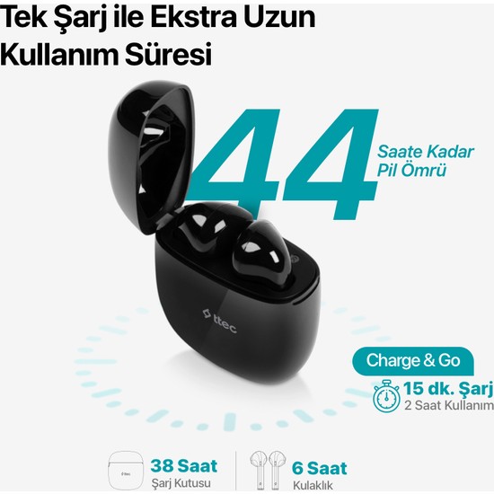 Ttec Airbeat Go Ger Ek Kablosuz Tws Bluetooth Kulakl K St N Fiyat