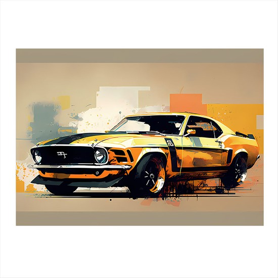 Ekart Ahşap Tablo Ford Mustang Boss 302 Araba 22CM x 30CM Fiyatı