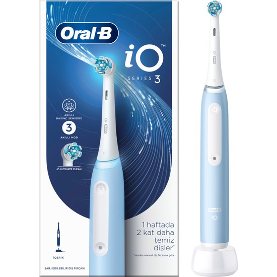 Oral B iO 3 Şarjlı Diş Fırçası Mavi Fiyatı Taksit Seçenekleri