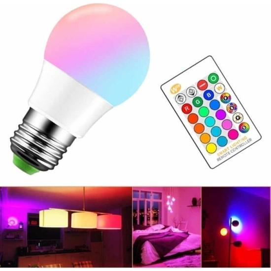 Blomster Rgb Led Ampul Ok Renkli Led Home Uzaktan Kumandal Fiyat