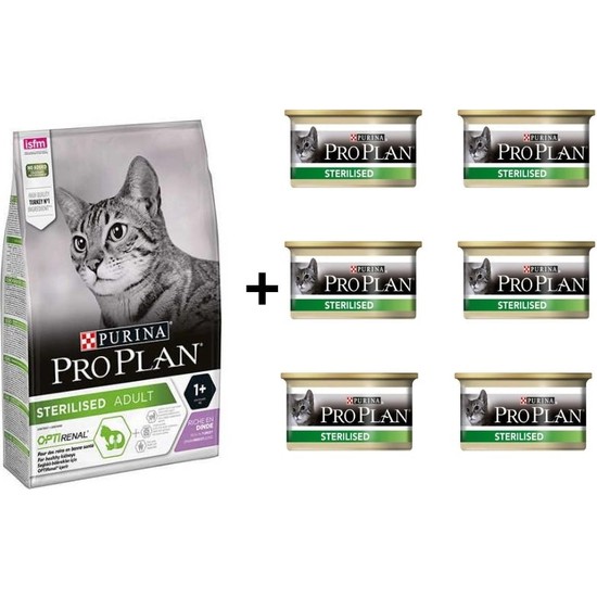 Pro Plan Hindili Kısırlaştırılmış Kedi Maması 3 kg ve 6 Adet Fiyatı