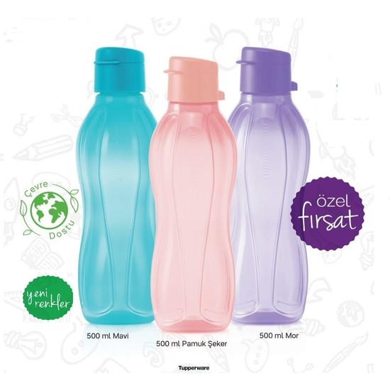 Tupperware Eco Şişe Suluk 500 ml 3 Lü Kolay Kapak Fiyatı