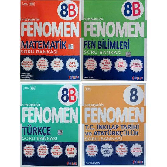 Fenomen Okul Yayınları Fenomen 8 sınıf Lgs Güncel Baskı 4 lü Kitabı