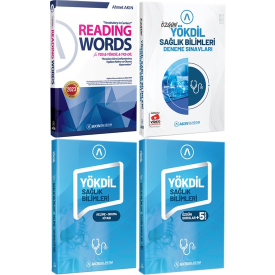 Akın Dil Eğitim YÖKDİL Reading Words Sağlık Bilimleri Kitabı