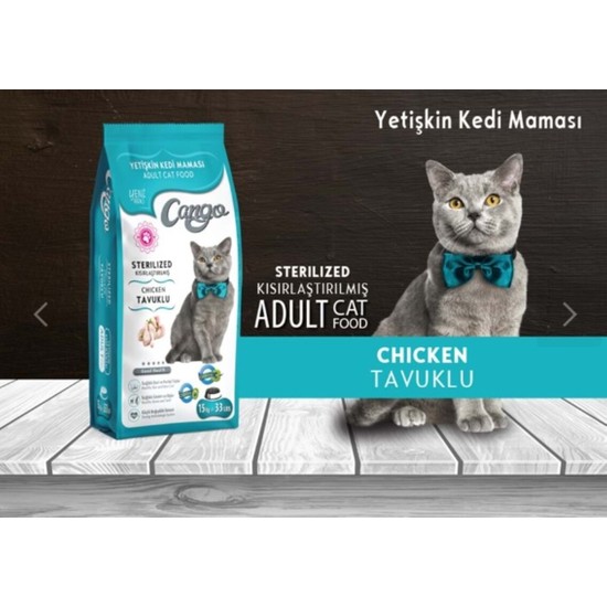 Cango Kısırlaştırılmış Tavuklu Yetişkin Kedi Maması 15 kg Fiyatı