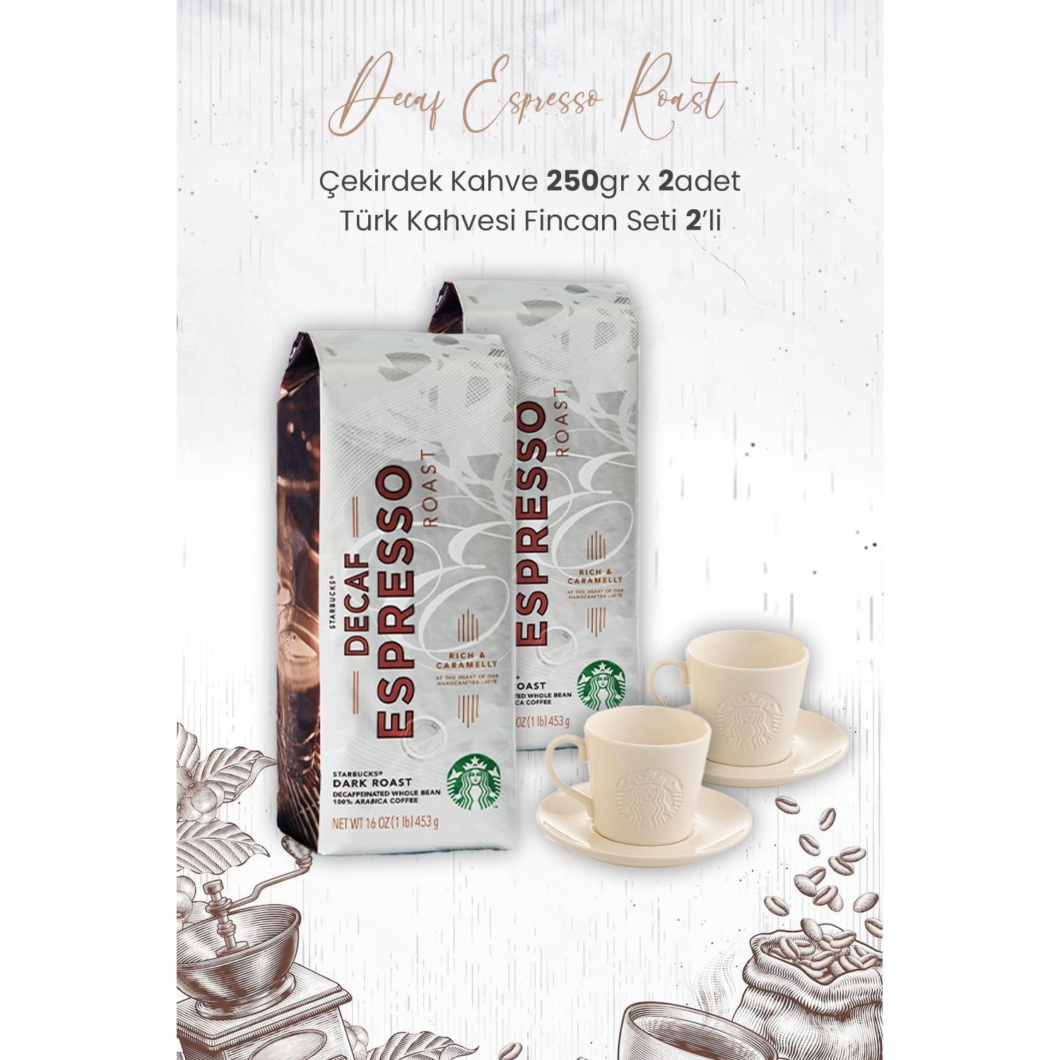 Starbucks Decaf Espresso Roast Çekirdek Kahve 250 gr x 2 Fiyatı