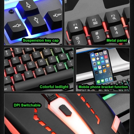 Jingyi USB Kablolu Oyun Klavyesi Rgb Arkadan Aydınlatmalı Fiyatı