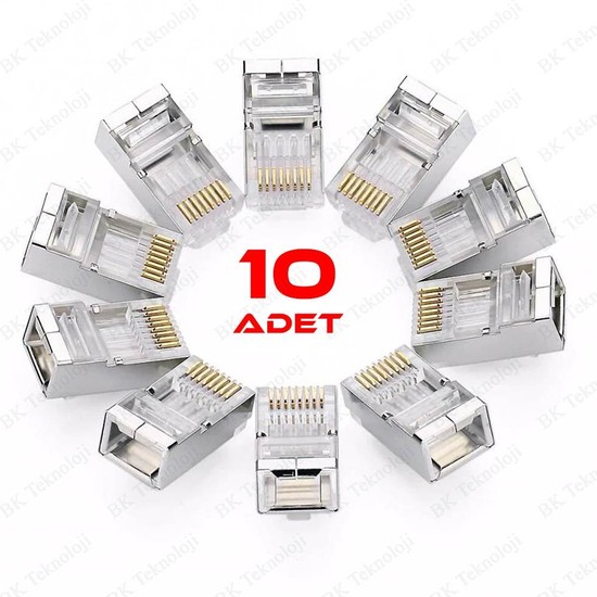 Yeni Nesil Delikli Ez RJ45 Cat6 Metal Jak Konnektör 10lu Fiyatı