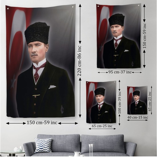 Doğal Tercih Mustafa Kemal Atatürk Duvar Örtüsü Halısı 6419 Fiyatı