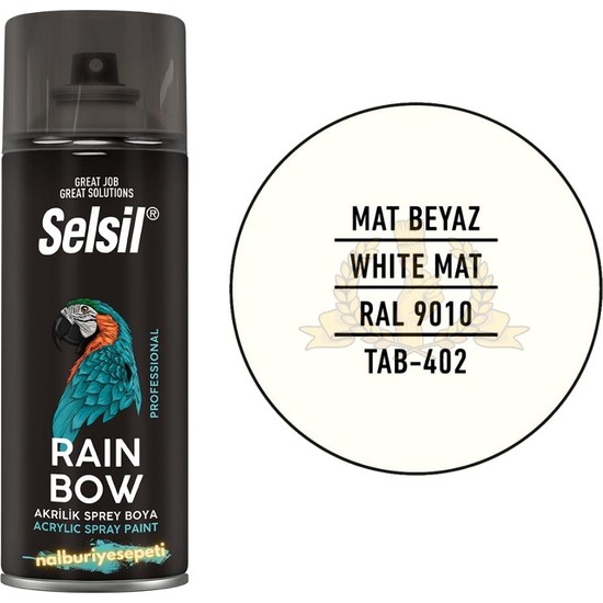 Selsil Rainbow Akrilik Sprey Boya Mat Beyaz 400 Ml Fiyatı